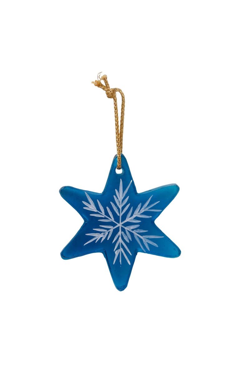 Blue Glass Star Christmas Tree Ornament Set of 3, Alternate, color, Blue