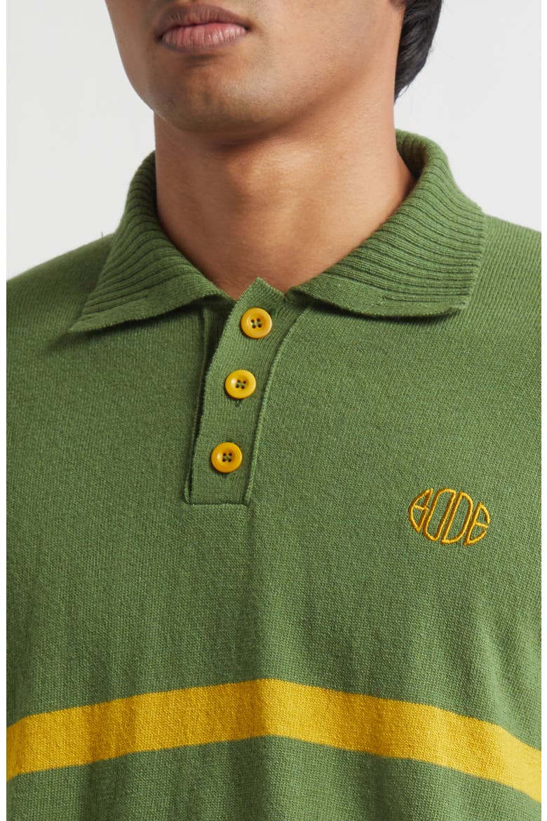 Regis Virgin Wool Polo Sweater, Alternate, color, GREEN