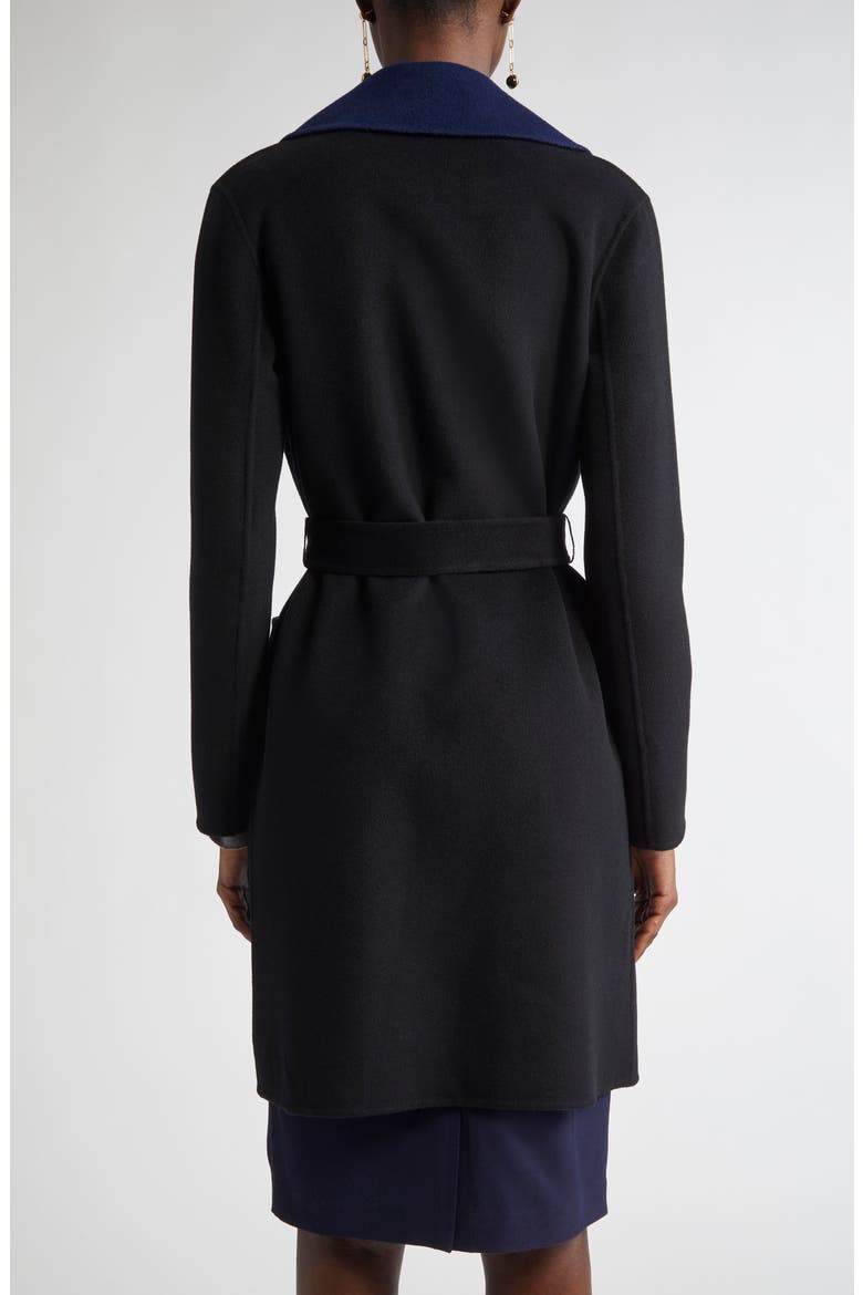 Two-Tone Double Face Wool & Cashmere Coat, Alternate, color, BLACK/ NAVY