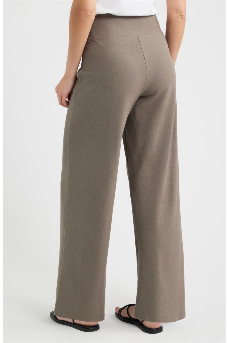Seamed High Waist Wide Leg Pants, Alternate, color, COBBLESTONE