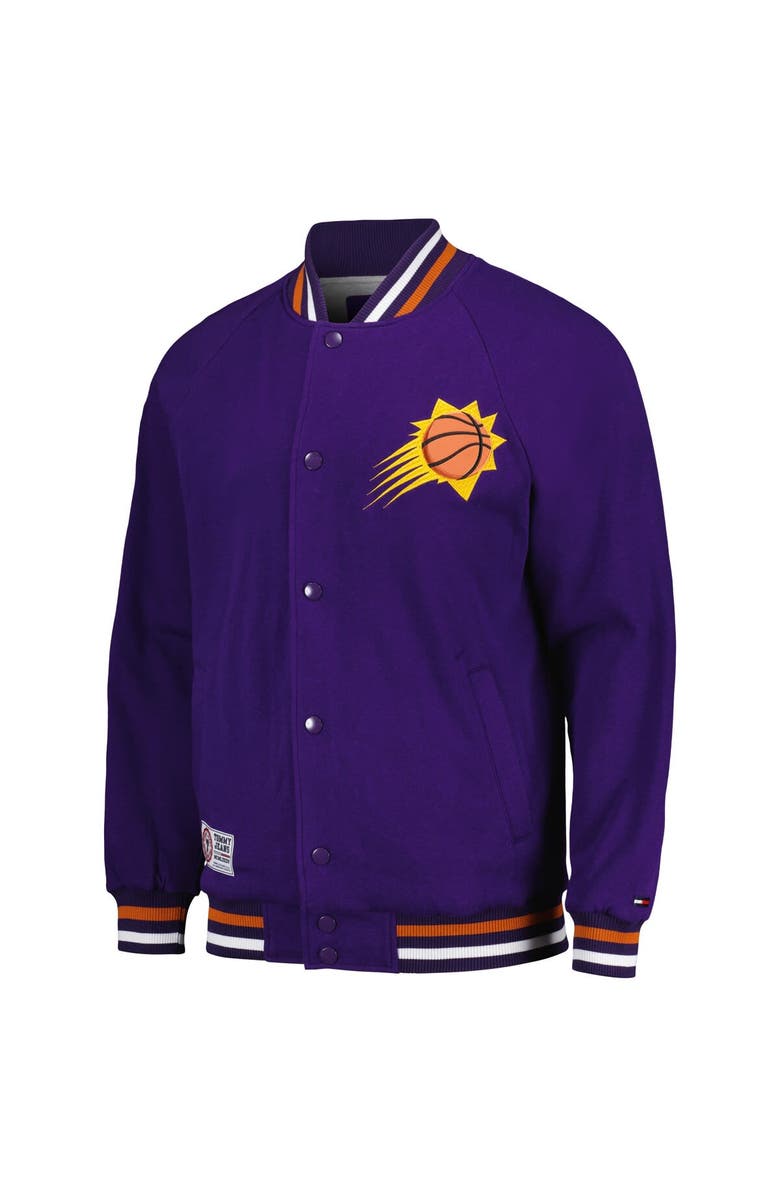 TOMMY JEANS Men's Tommy Jeans Purple Phoenix Suns Dane Raglan Full-Snap Varsity Jacket, Alternate, color, 