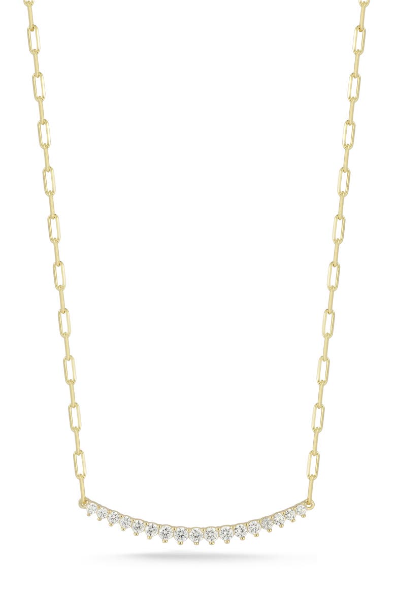 Cubic Zirconia Bar Pendant Necklace, Main, color, GOLD