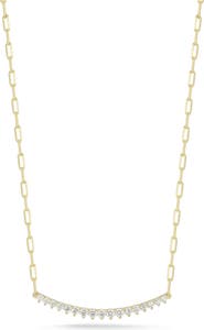 CHLOE AND MADISON Cubic Zirconia Bar Pendant Necklace