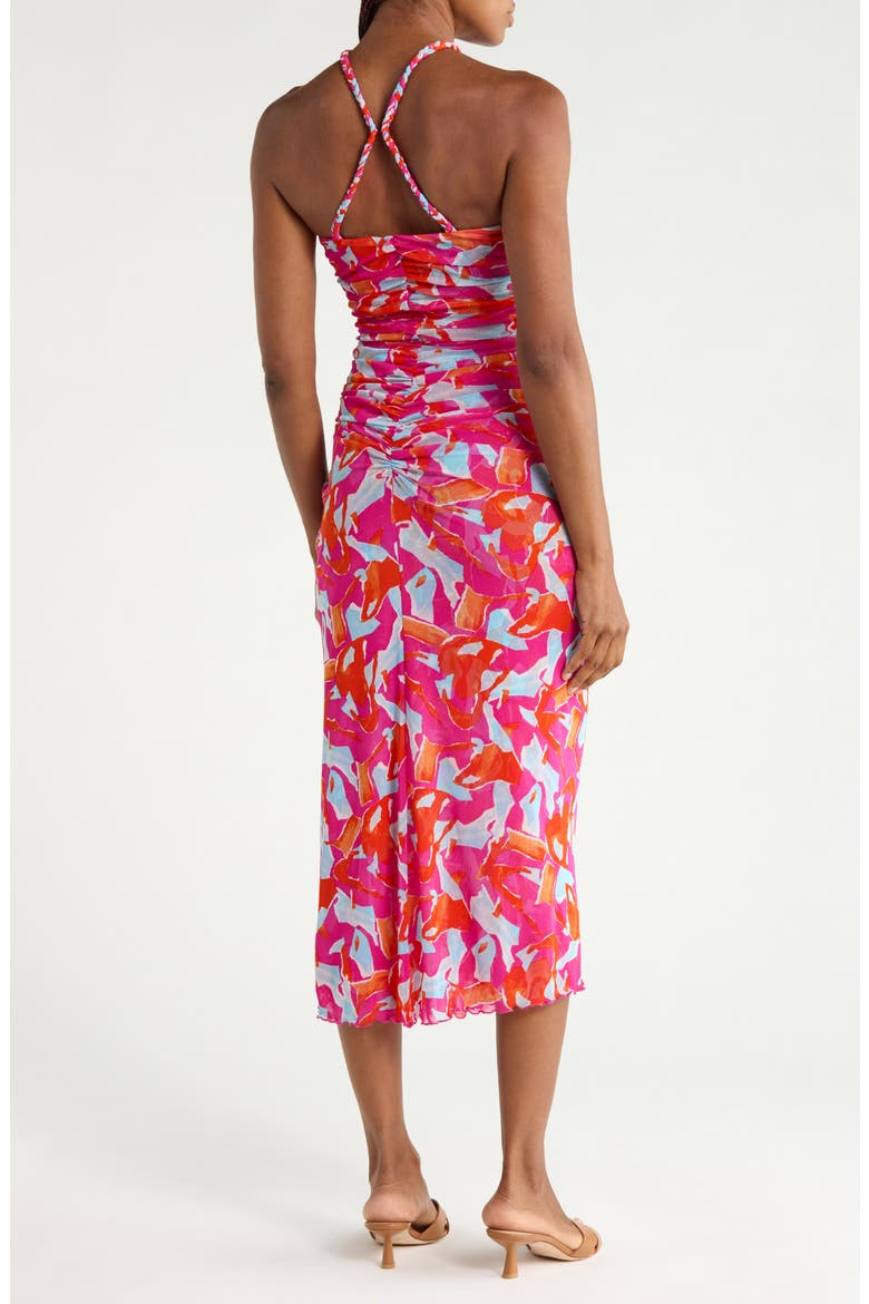 Aria Halter Mesh Midi Dress, Alternate, color, ISLAND CAMO SMALL PINK