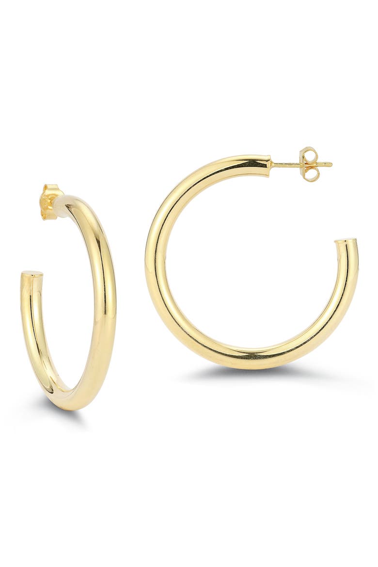 Plated Hoop Earrings, Main, color, GOLD