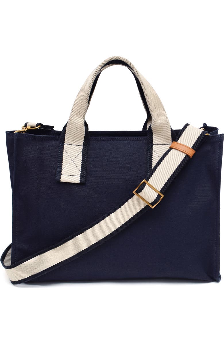 New Amsterdam Leatherworks Zinia Satchel Bag, Alternate, color, Midnight/ Ivory