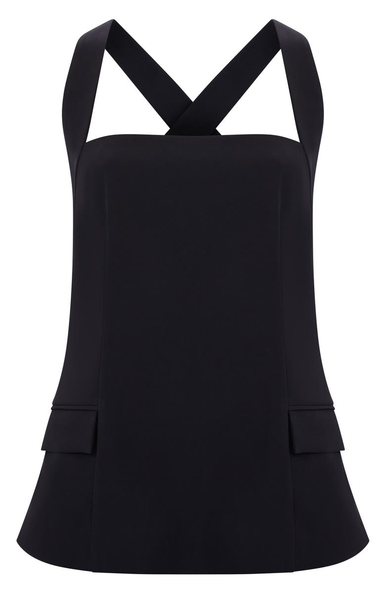 French Connection Harry Halter Neck Suiting Top, Alternate, color, Black