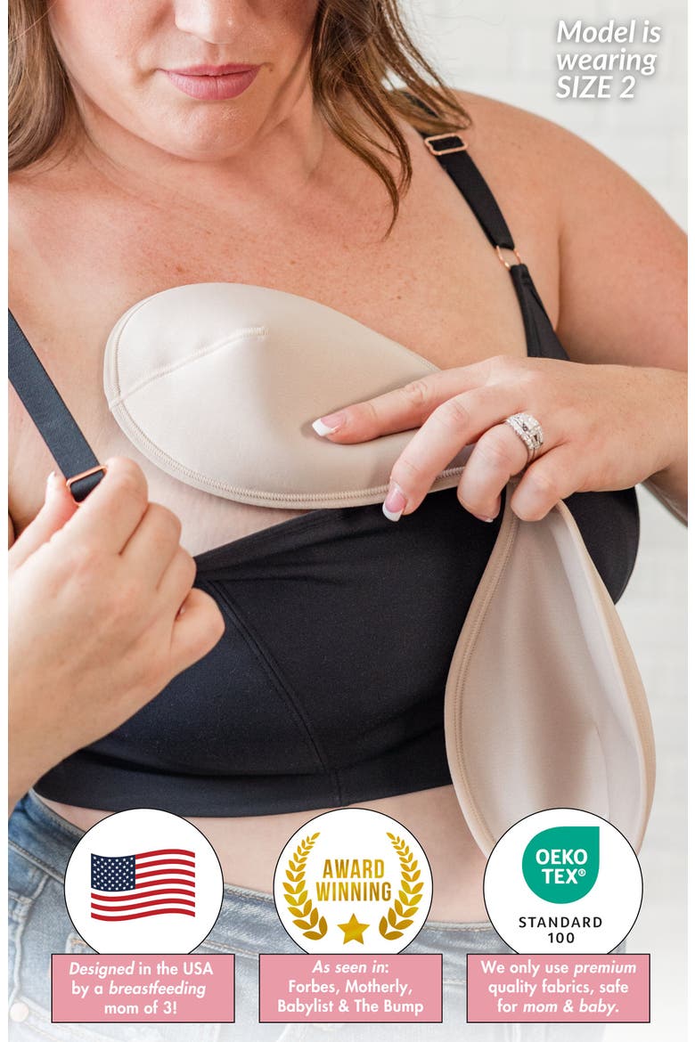 Paisley Nursing Bra Liner, One piece reusable nursing pad, Alternate, color, Sand