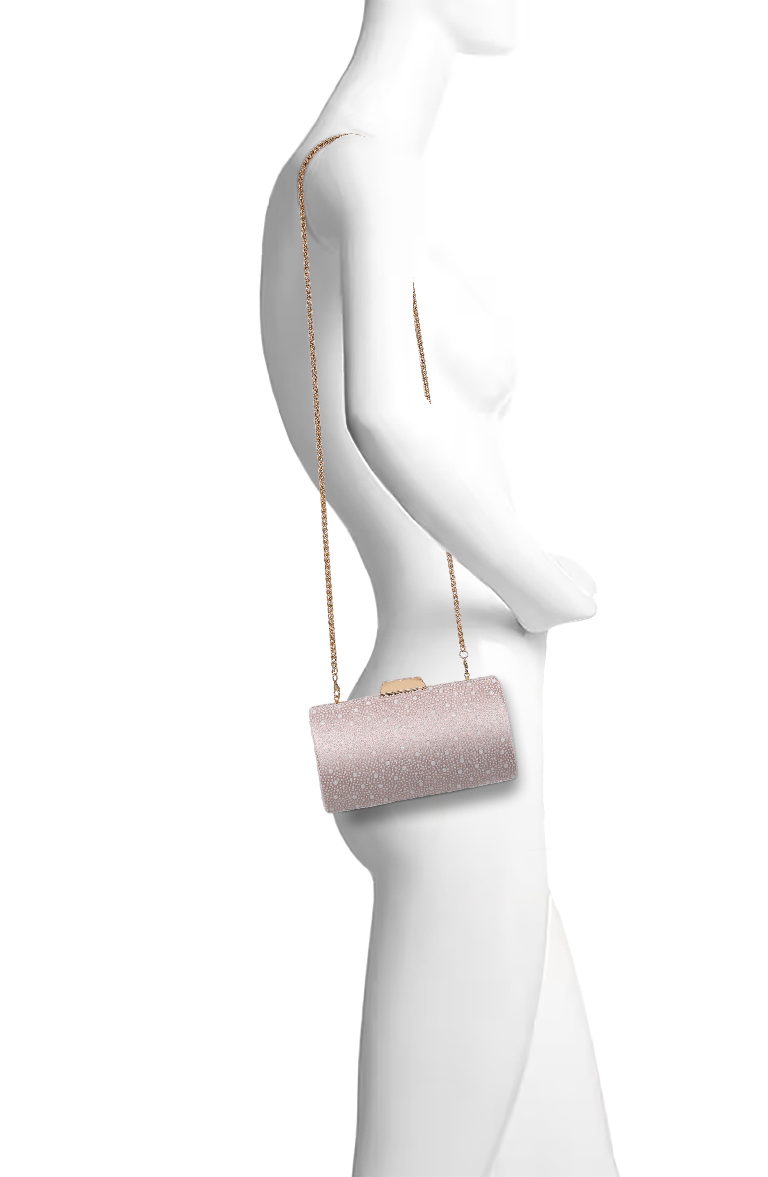 Jewel Badgley Mischka Avery Cabochon Bead Minaudiere, Alternate, color, Champagne