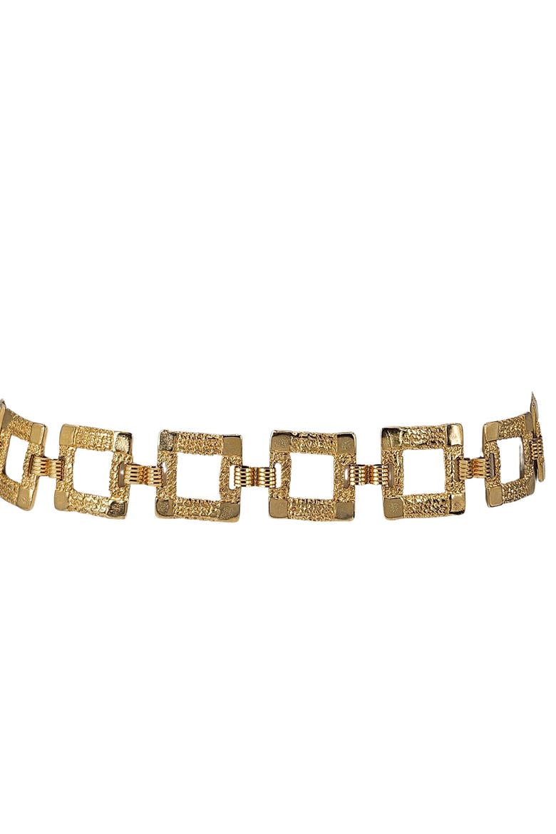 Vintage 1970s Square Link Goldtone chain Belt, Alternate, color, Gold