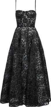 Giambattista Valli Sequin Floral Embroidered Corset Dress