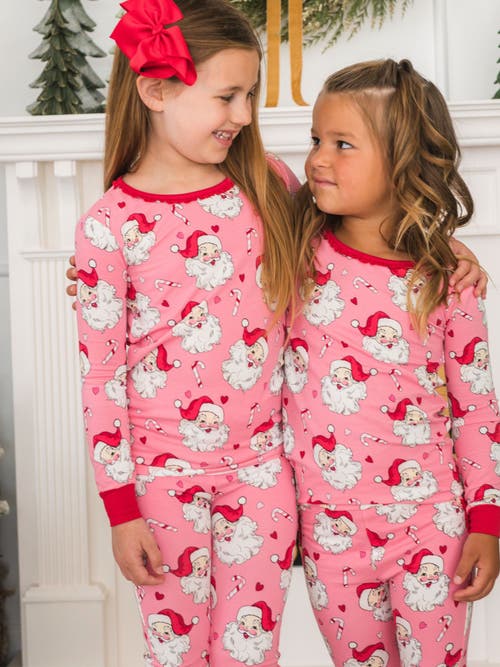 Rufflebutts Modal Blend Ruffle Long Sleeve Pajama Set In Pink