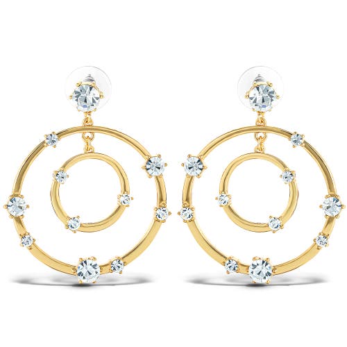Jessica Simpson Orbital Crystal Drop Earrings In Gold