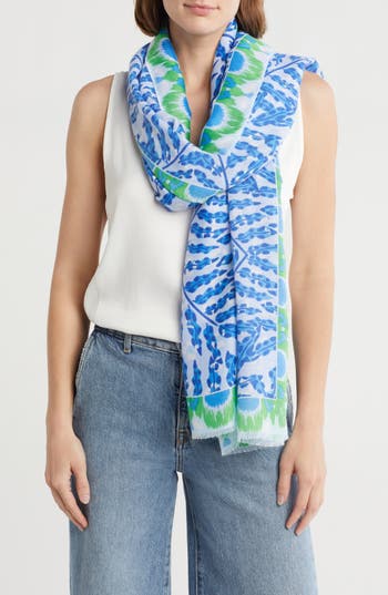 Area Stars Abstract Print Scarf In Blue