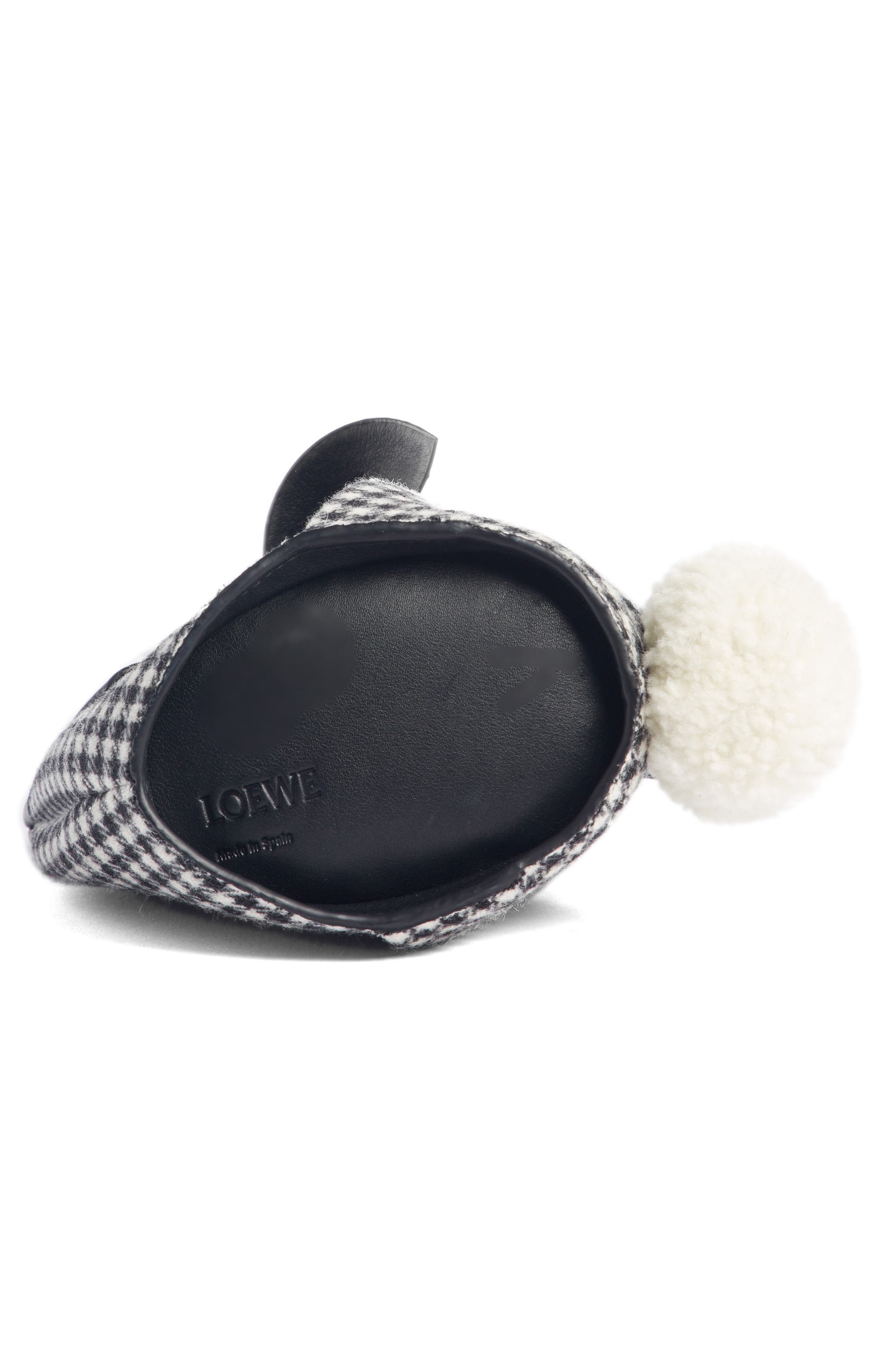 Mini Bunny Tweed & Leather Crossbody Bag with Genuine Shearling Trim, Alternate, color, BLACK/ WHITE