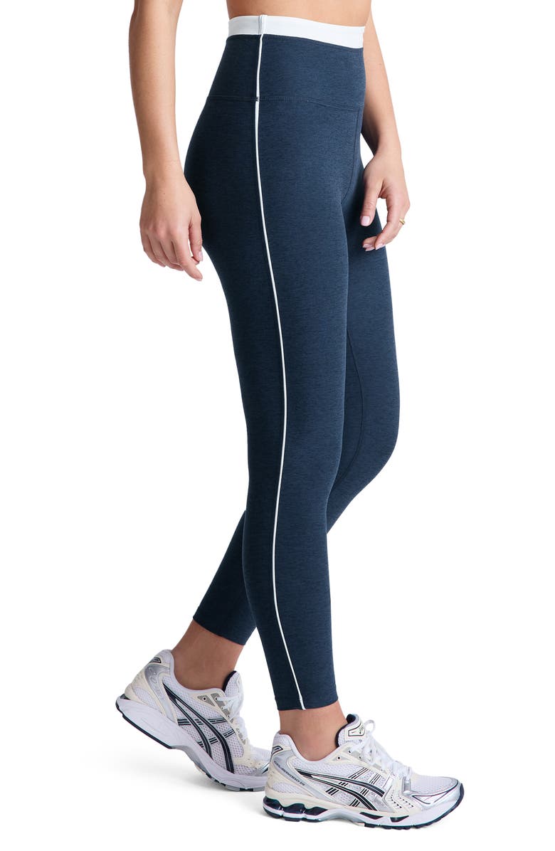 Beyond Yoga Trophy Spacedye High Waist Leggings, Alternate, color, Nocturnal Navy/ Cloud White