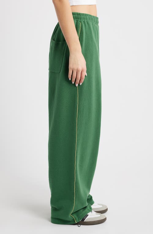 Iets Frans Harri Cotton Wide Leg Sweatpants In Green