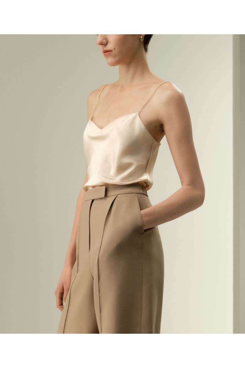 Women's Chic Minimal Silk Cami, Alternate, color, Gravel Gold