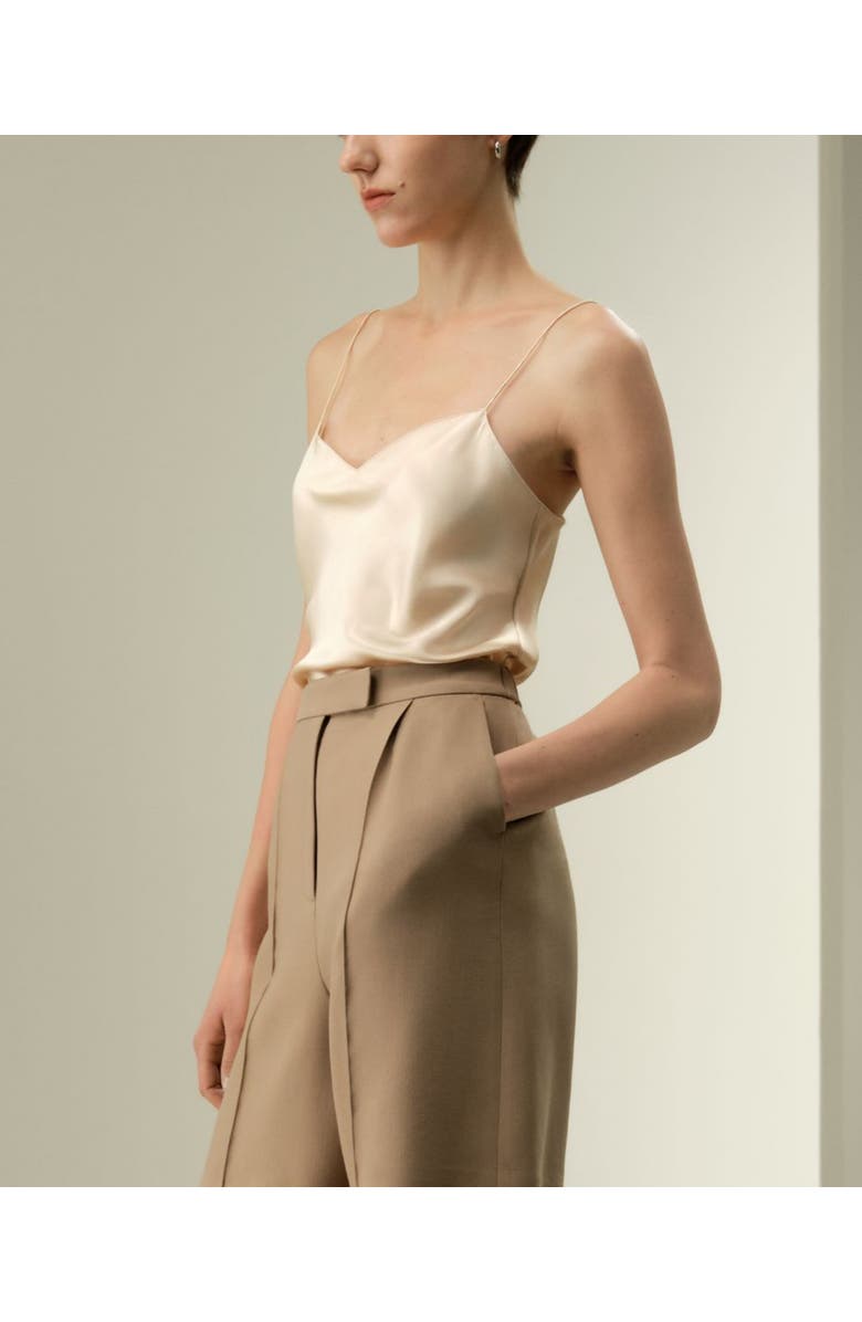 Lilysilk Women's Chic Minimal Silk Cami, Alternate, color, Gravel Gold