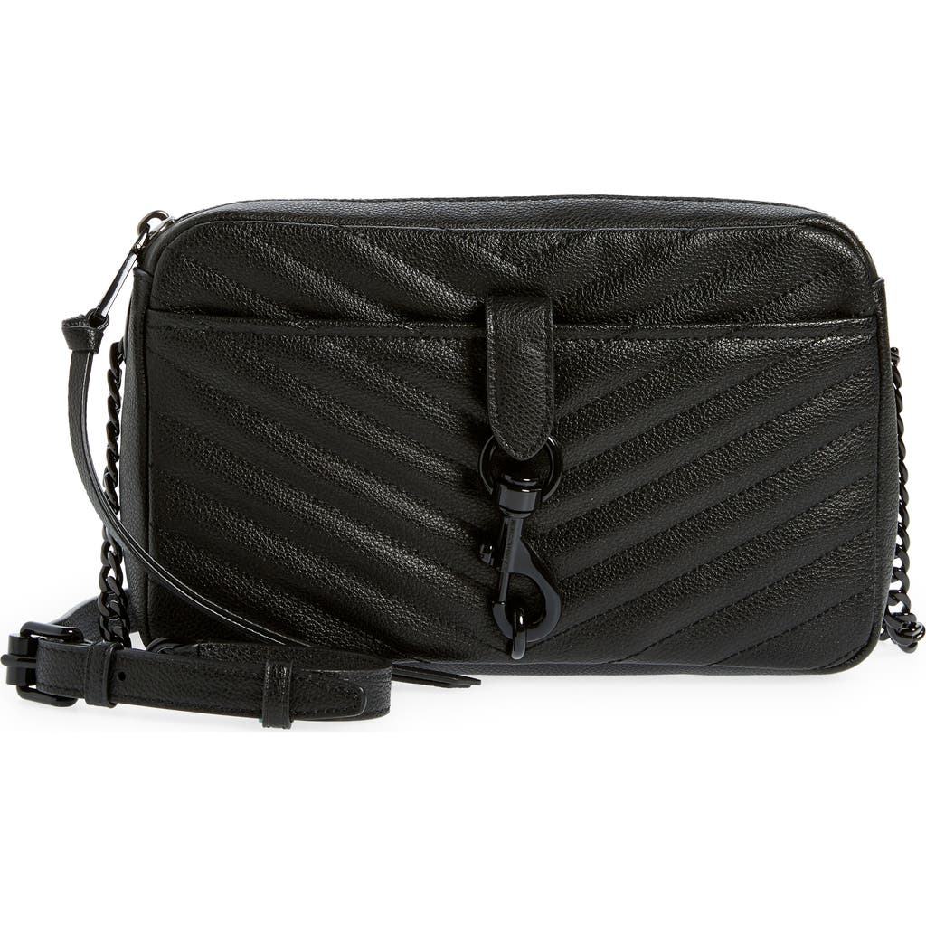 Rebecca Minkoff Edie Top Zip Convertible Crossbody Bag In Black