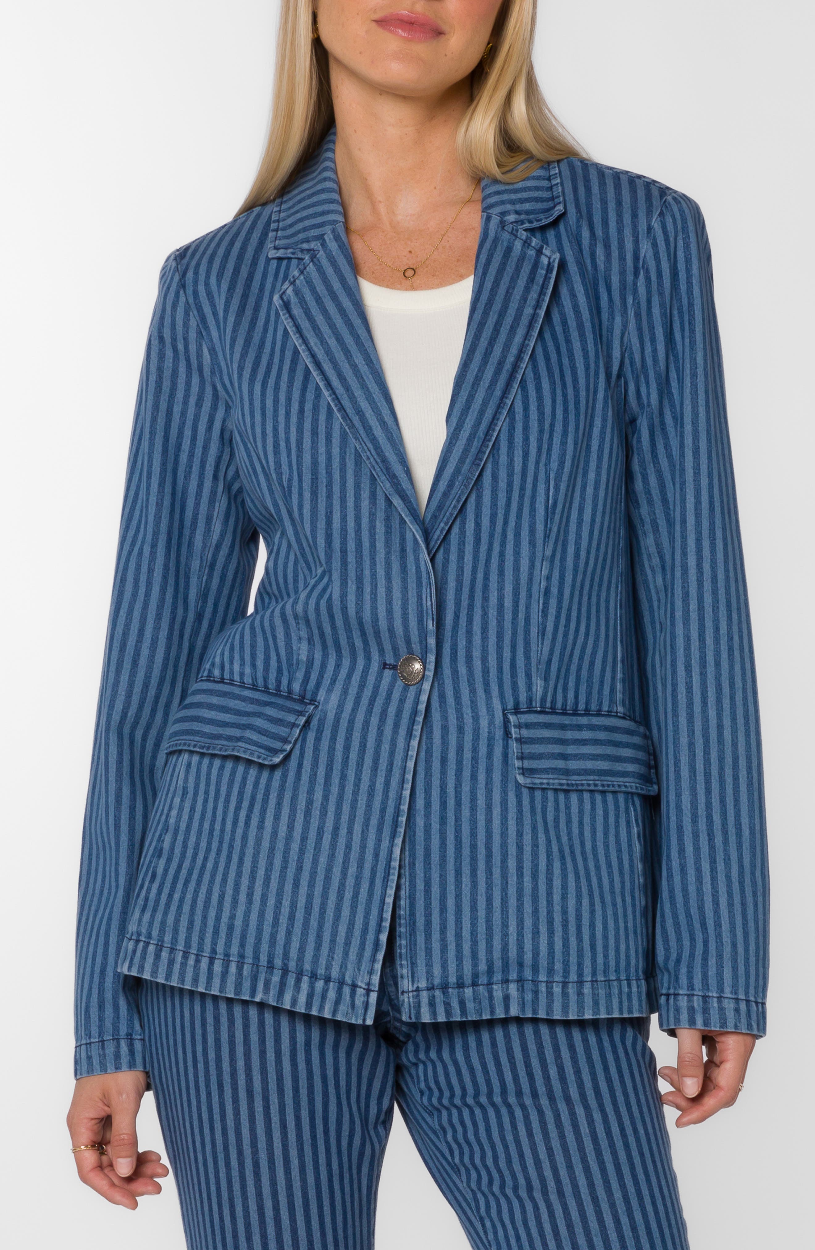 Beni Striped Single Button Blazer