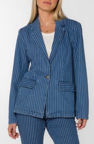 VELVET HEART Beni Striped Single Button Blazer