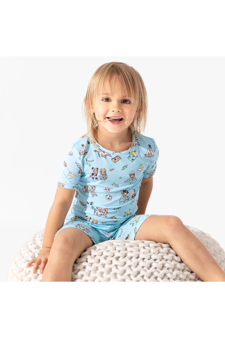 Sloth Pajama Party Kids 2-Piece Short Sleeve & Shorts Pajama Set, Alternate, color, Sloth Pajama Party