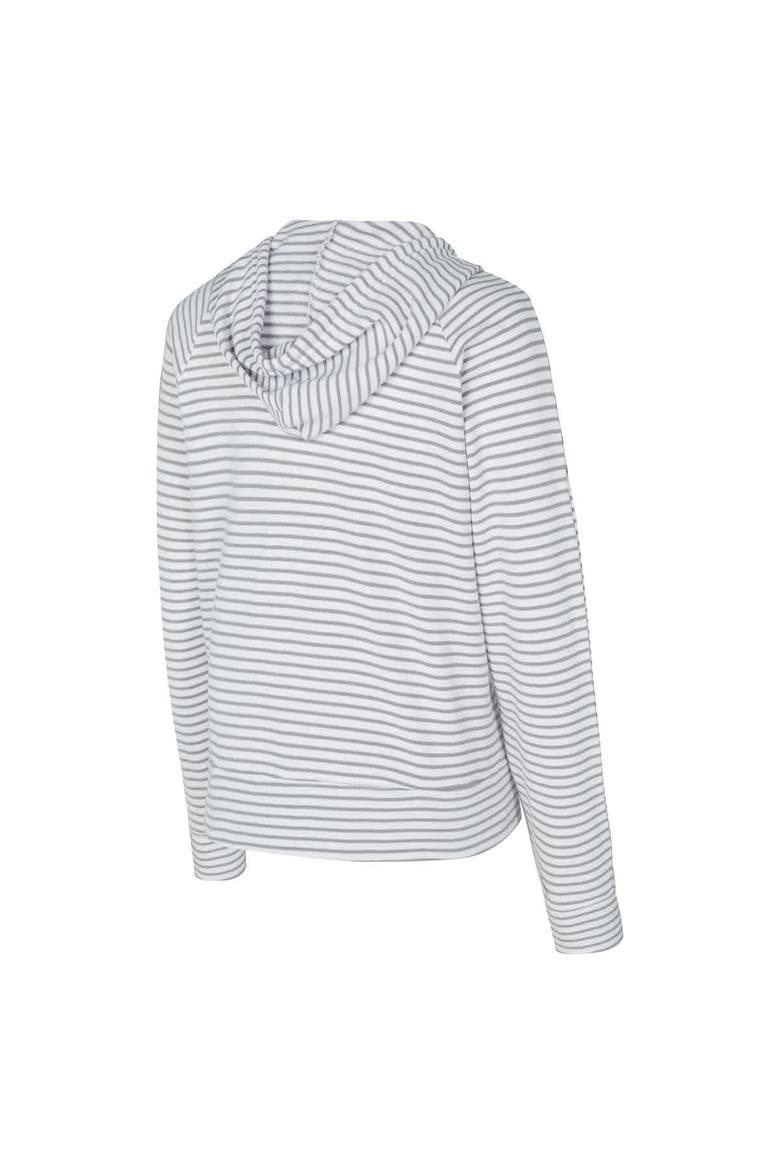 Women's Concepts Sport White/Gray San Francisco 49ers Liftoff Striped V-Neck Hoodie, Alternate, color, White
