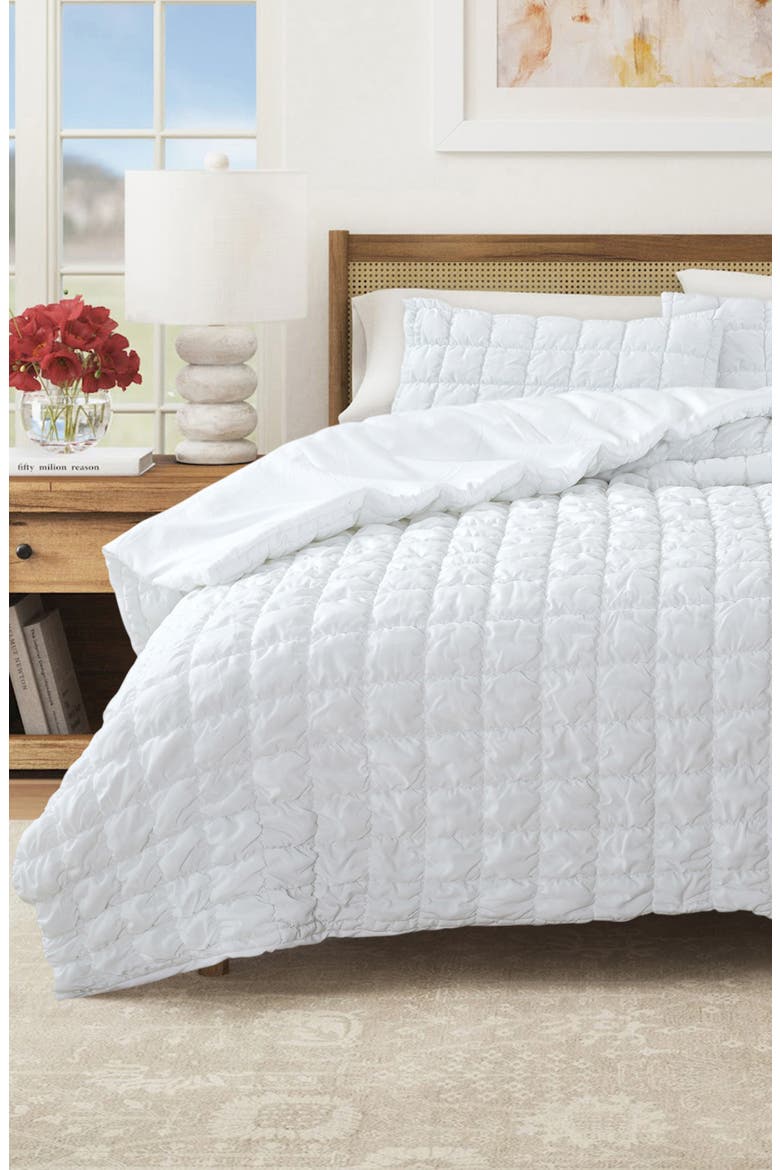Puff Textured Quilt Set, Alternate, color, WHITE