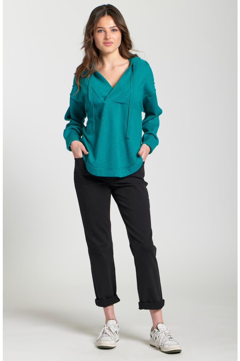 Relaxed Fit Hoodie, Alternate, color, TEAL
