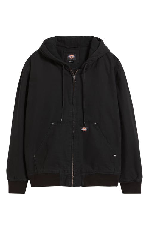 Dickies Hilham Hooded Canvas Jacket In Black