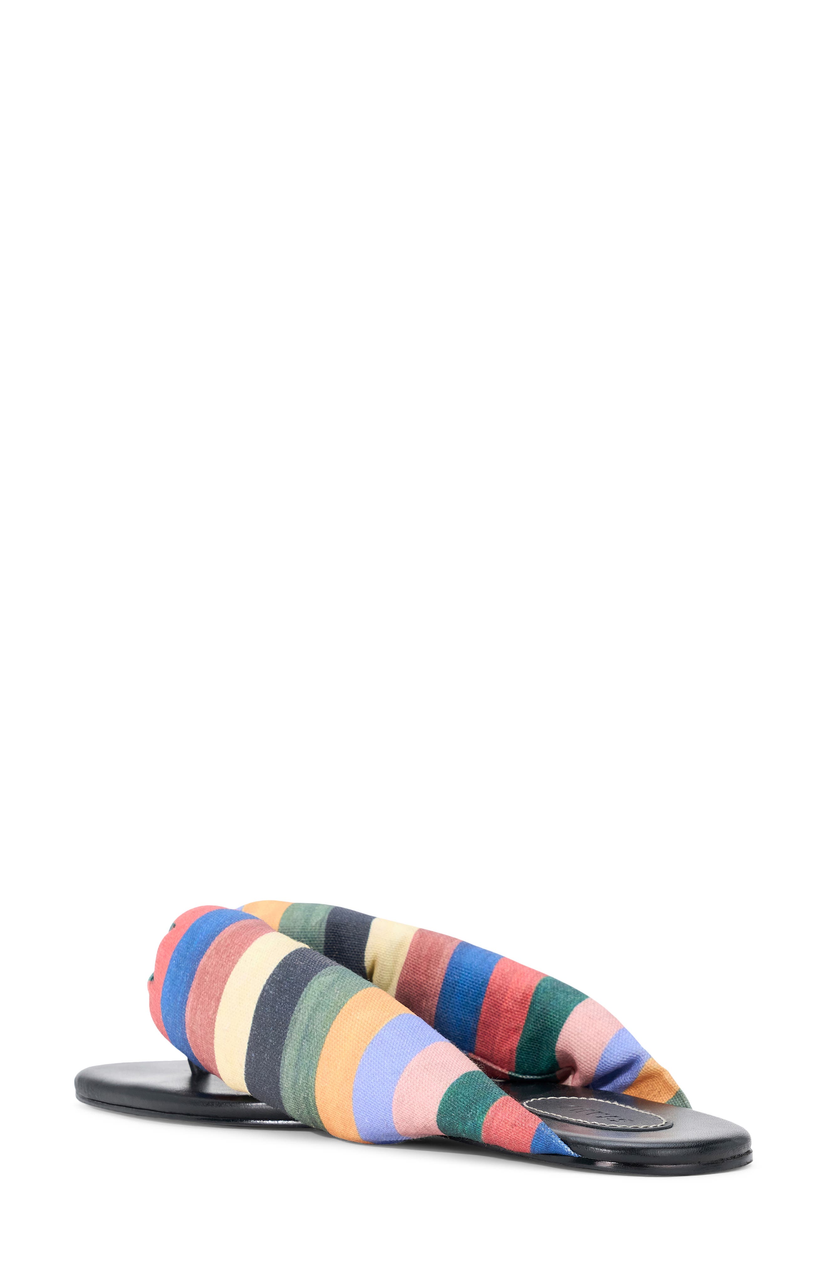 STAUD Juno Thong Sandal, Alternate, color, Artist Stripe