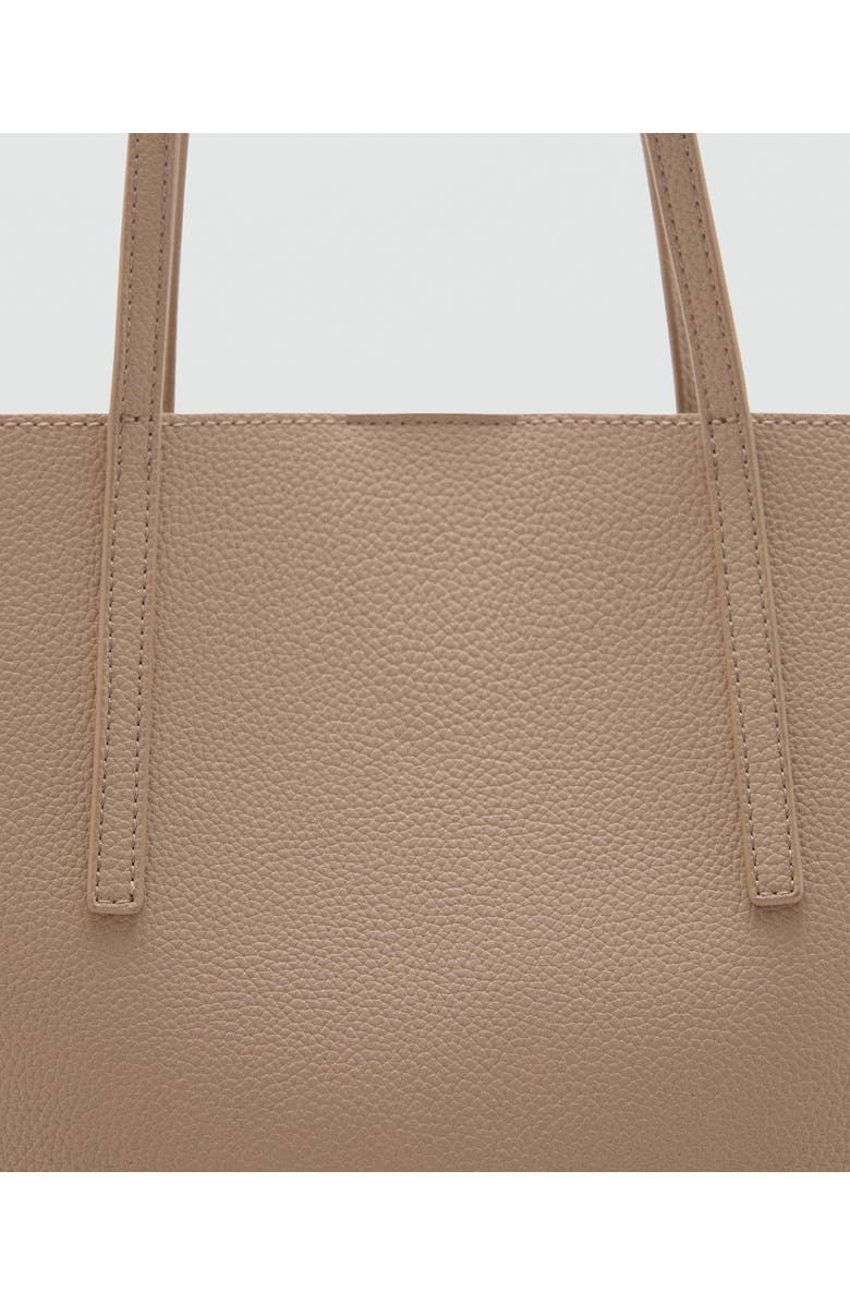 MANGO Pebble Faux Leather Shopper Bag, Alternate, color, Medium Brown