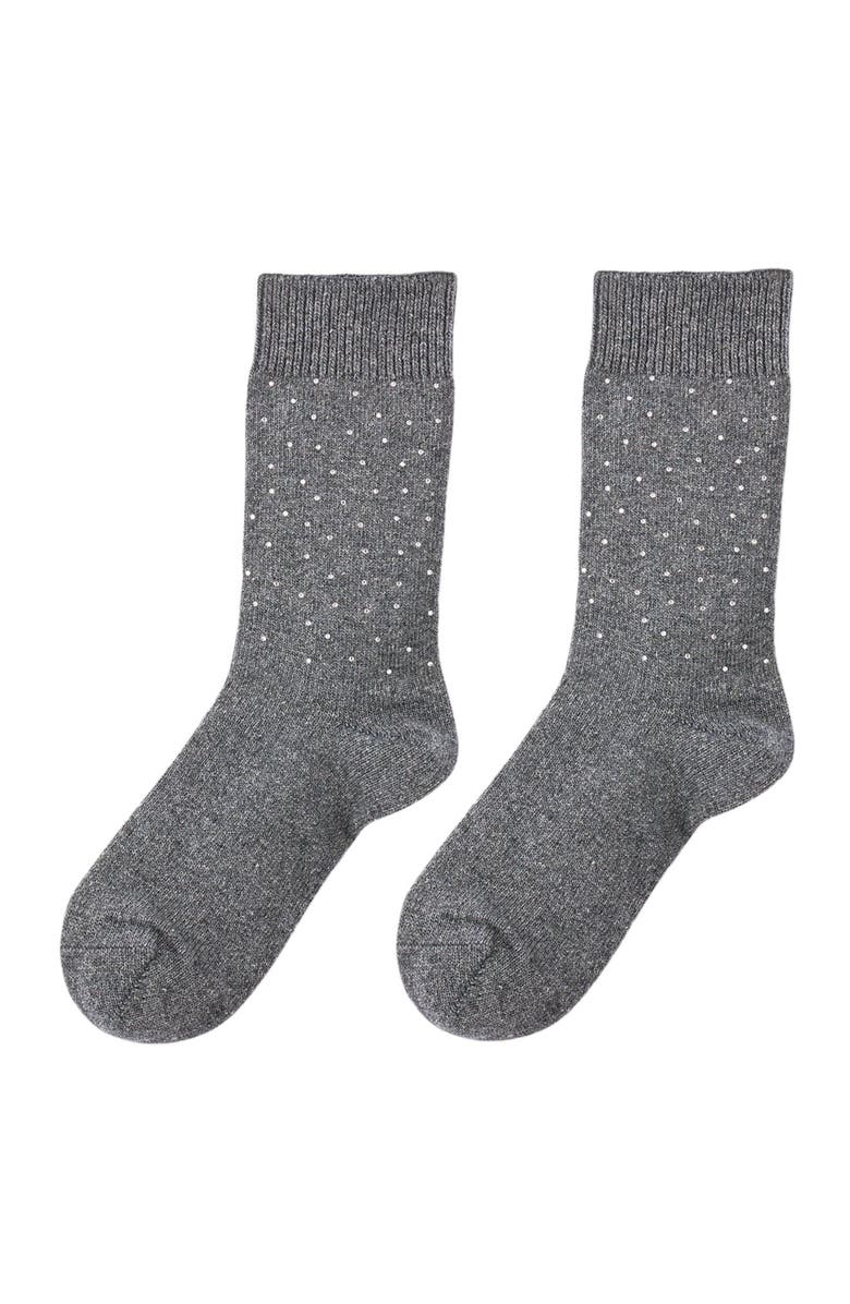 SANDRO Rhinestone socks, Main, color, Charcoal Grey