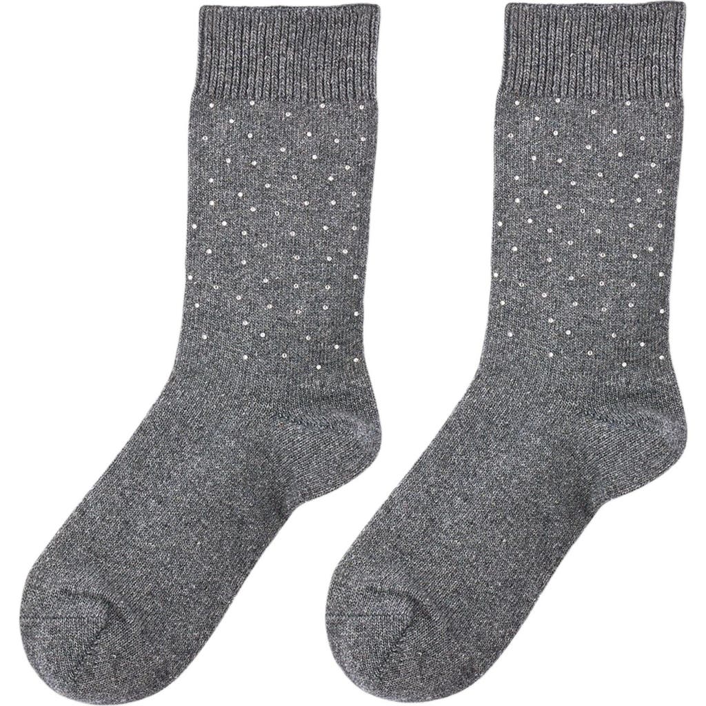 Sandro Womens Charcoal Grey Rhinestone Wool And Cashmere-blend Socks In Multi