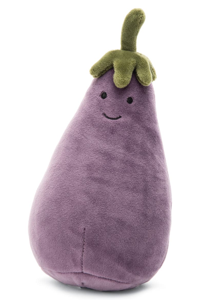 Vivacious Vegetable Eggplant Plush Toy, Main, color, PURPLE