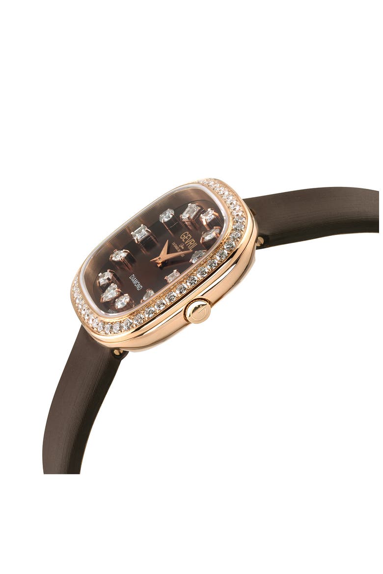 Infinita Leather Strap Swiss Quartz Watch, 30mm, Alternate, color, BROWN