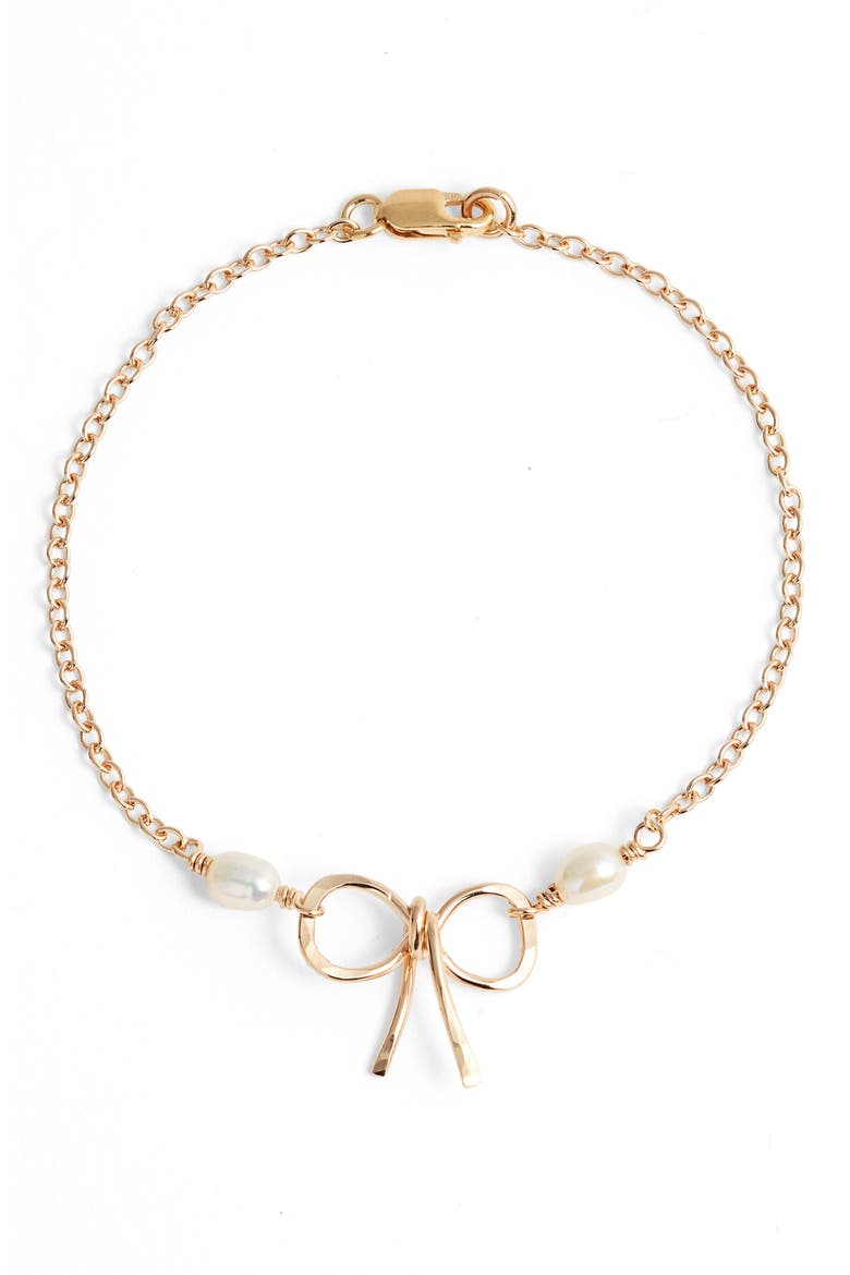 Ellie Bow Bracelet, Main, color, GOLD FILL
