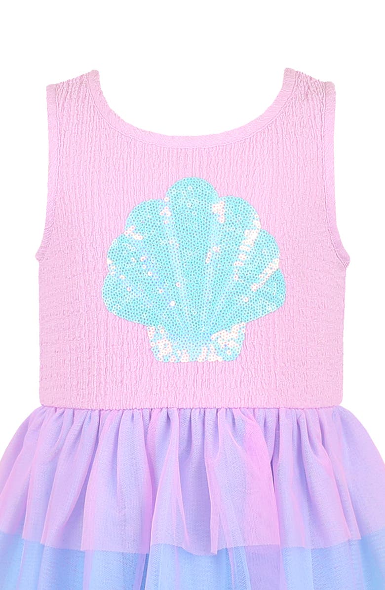 Zunie Kids' Sequin Seashell Tutu Dress, Alternate, color, 