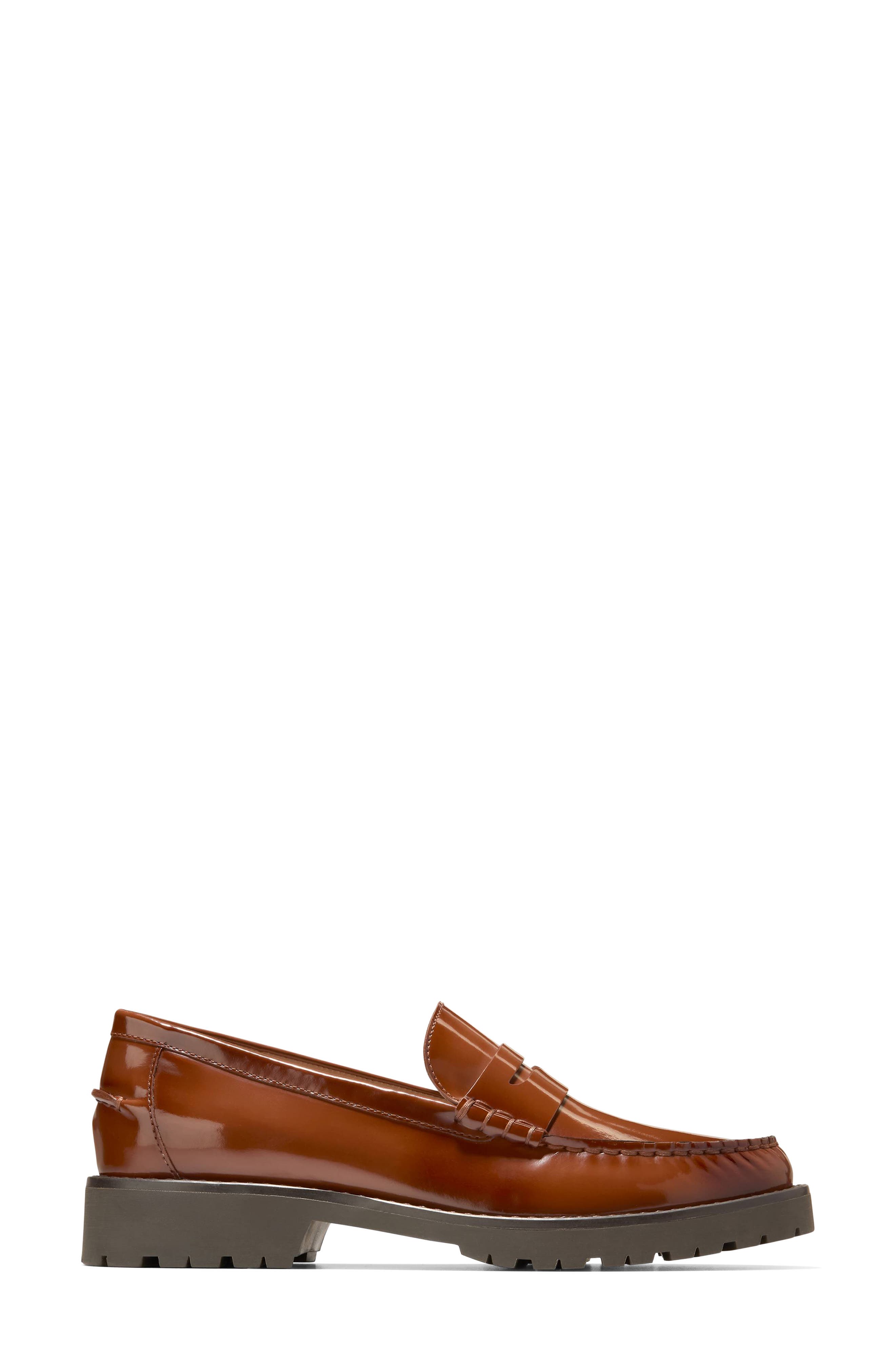 Treena Lug Penny Loafer, Alternate, color, DARK CUOIO