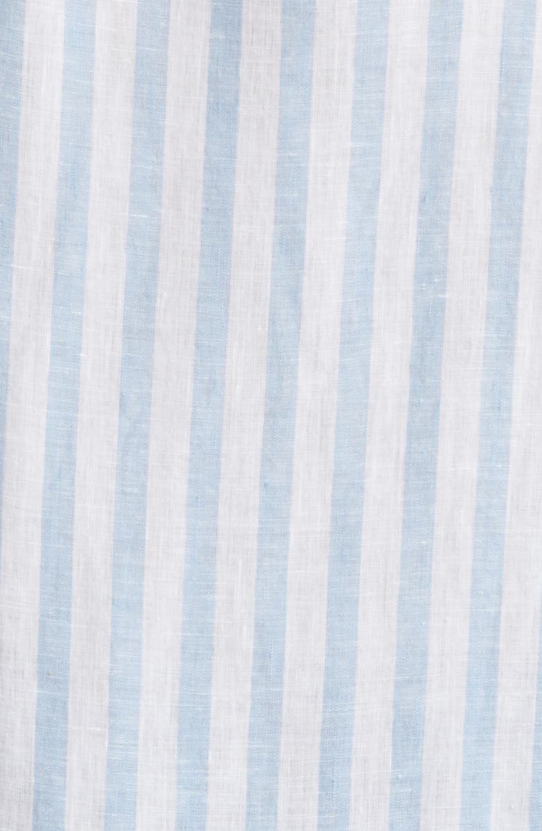Rails Nice Stripe Short Sleeve Button-Up Linen Shirt, Alternate, color, 