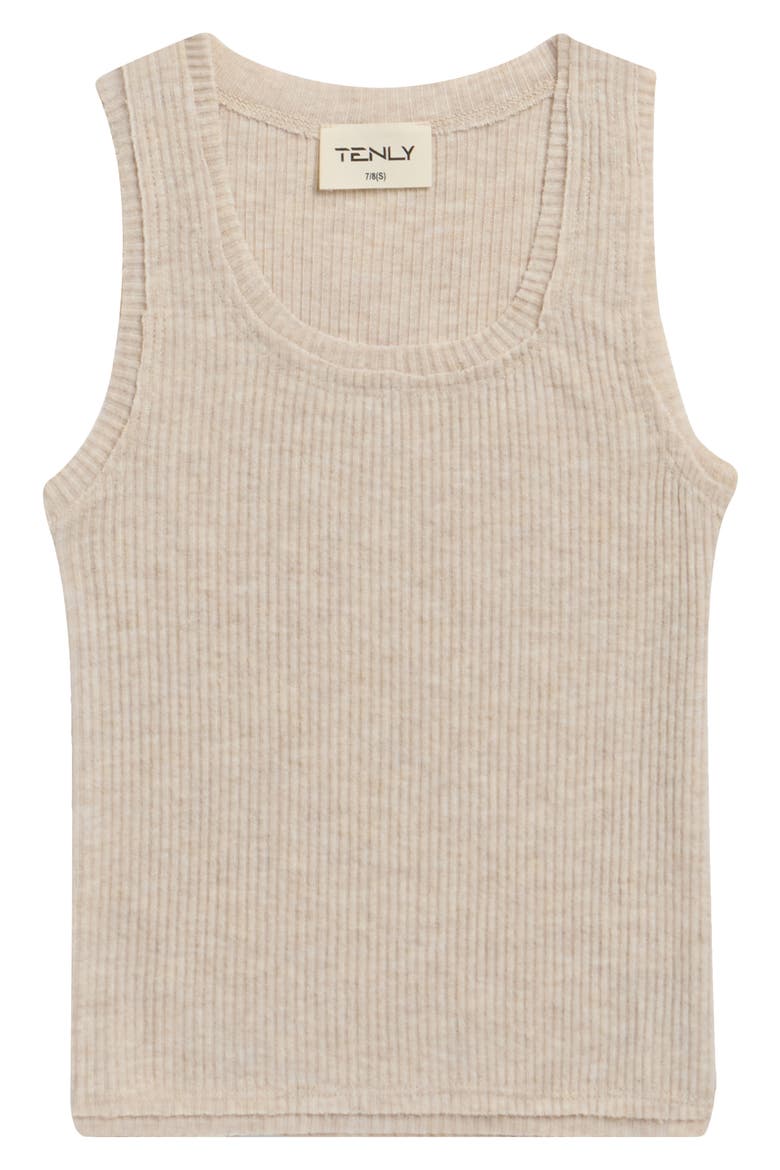 Kids' Hacci Rib Tank, Main, color, HEATHER OATMEAL