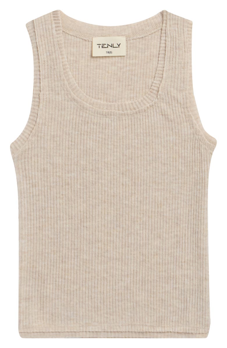 TENLY Kids' Hacci Rib Tank, Main, color, Heather Oatmeal