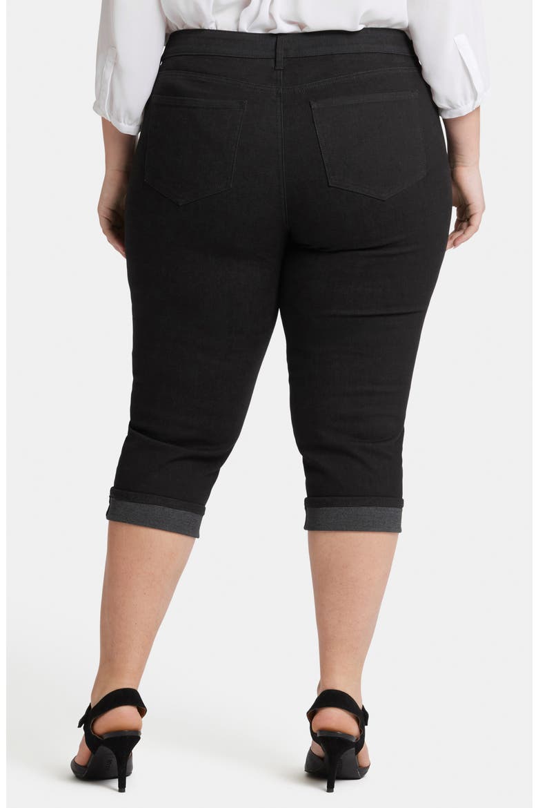 Marilyn Cool Embrace® Cuff Crop Straight Leg Jeans, Alternate, color, BLACK
