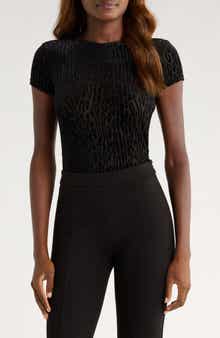 Eisa Leopard Velvet Burnout T-Shirt