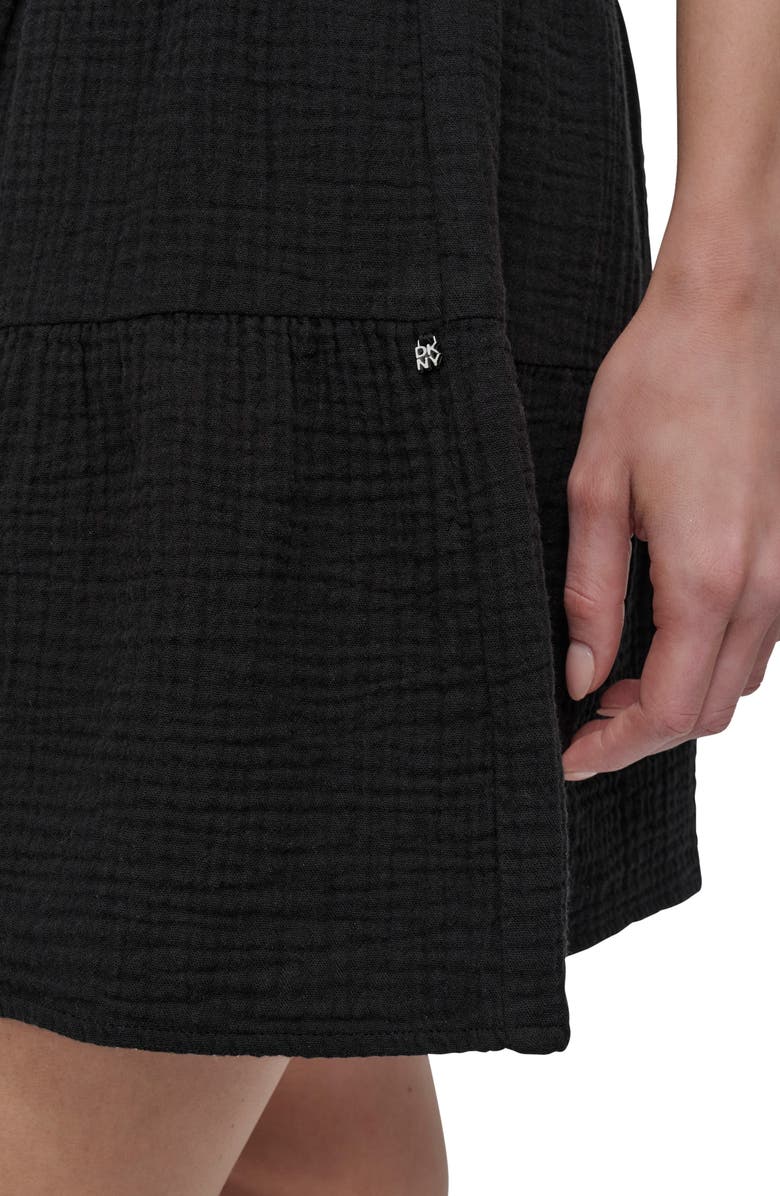 DKNY Jeans Smocked Waist Cotton Gauze Skirt, Alternate, color, 