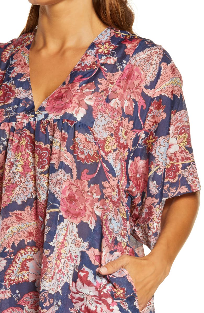 Papinelle Cotton & Silk Caftan Nightie, Alternate, color, 