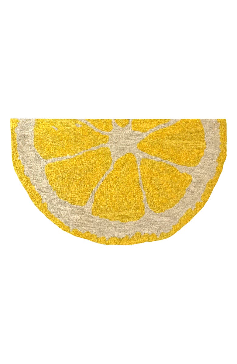 R16 HOME Lemon Slice Doormat, Main, color, Yellow White