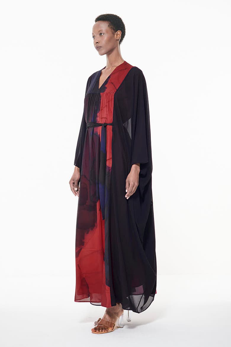 Belted Printed Kaftan, Alternate, color, Multicolor