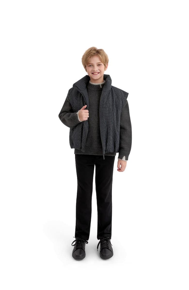 MOUSTACHE Grid-Pattern Quilted Vest, Alternate, color, Black